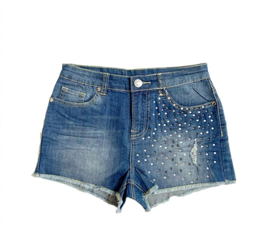 Buffalo David Bitton - Women's Embellished Panama Cut Off Denim Jean Shorts