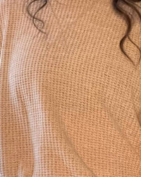 7th Ray Creamy and Dreamy Sweater in tan - women's sweater - detail view