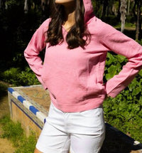CHARLIE B Bubble Cotton Hoodie in candy - women's top - view 5