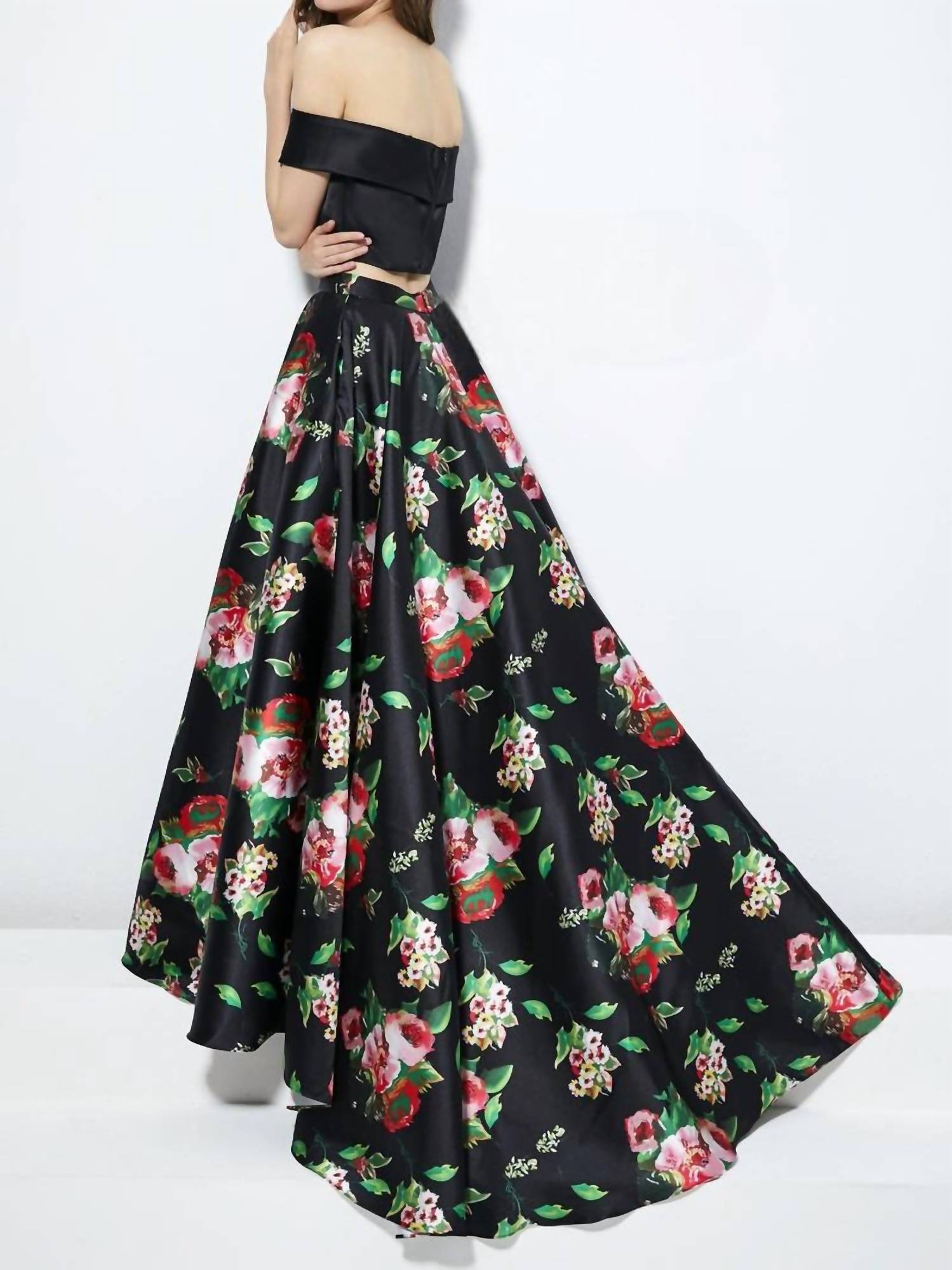 2PC FLORAL PRINT GOWN