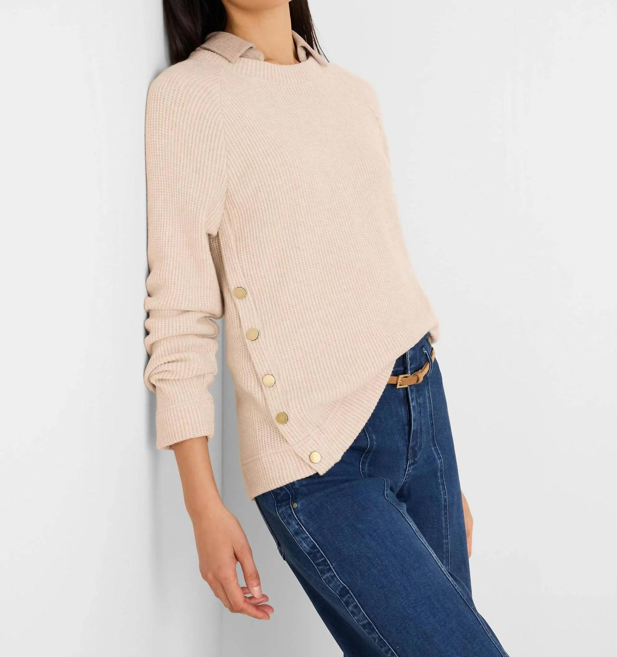 Nic + Zoe - Women's Side Button Waffle Top