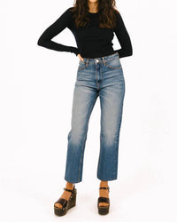Sprwmn - Cropped Straight Leg Denim Jeans