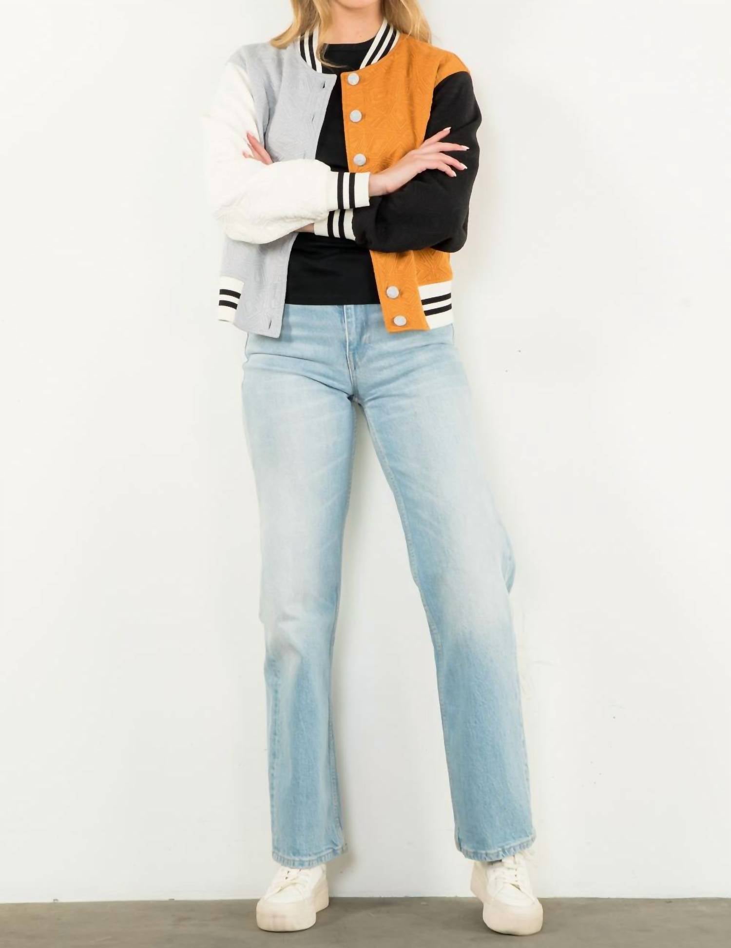 Thml - Colorblock Button Up Jacket