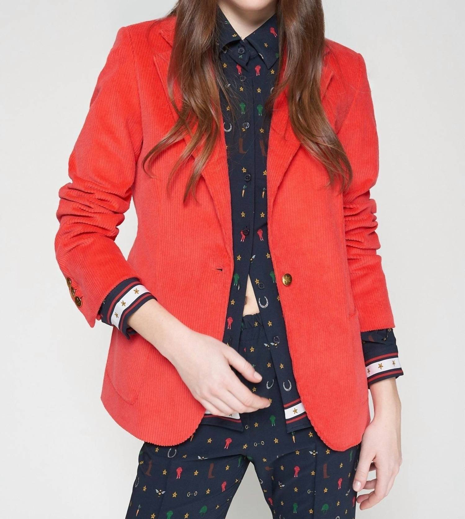 Vilagallo - Gadea Corduroy Long Sleeve Blazer