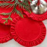 ARTE ITALICA Velvet Coaster Set in red - item - detail view