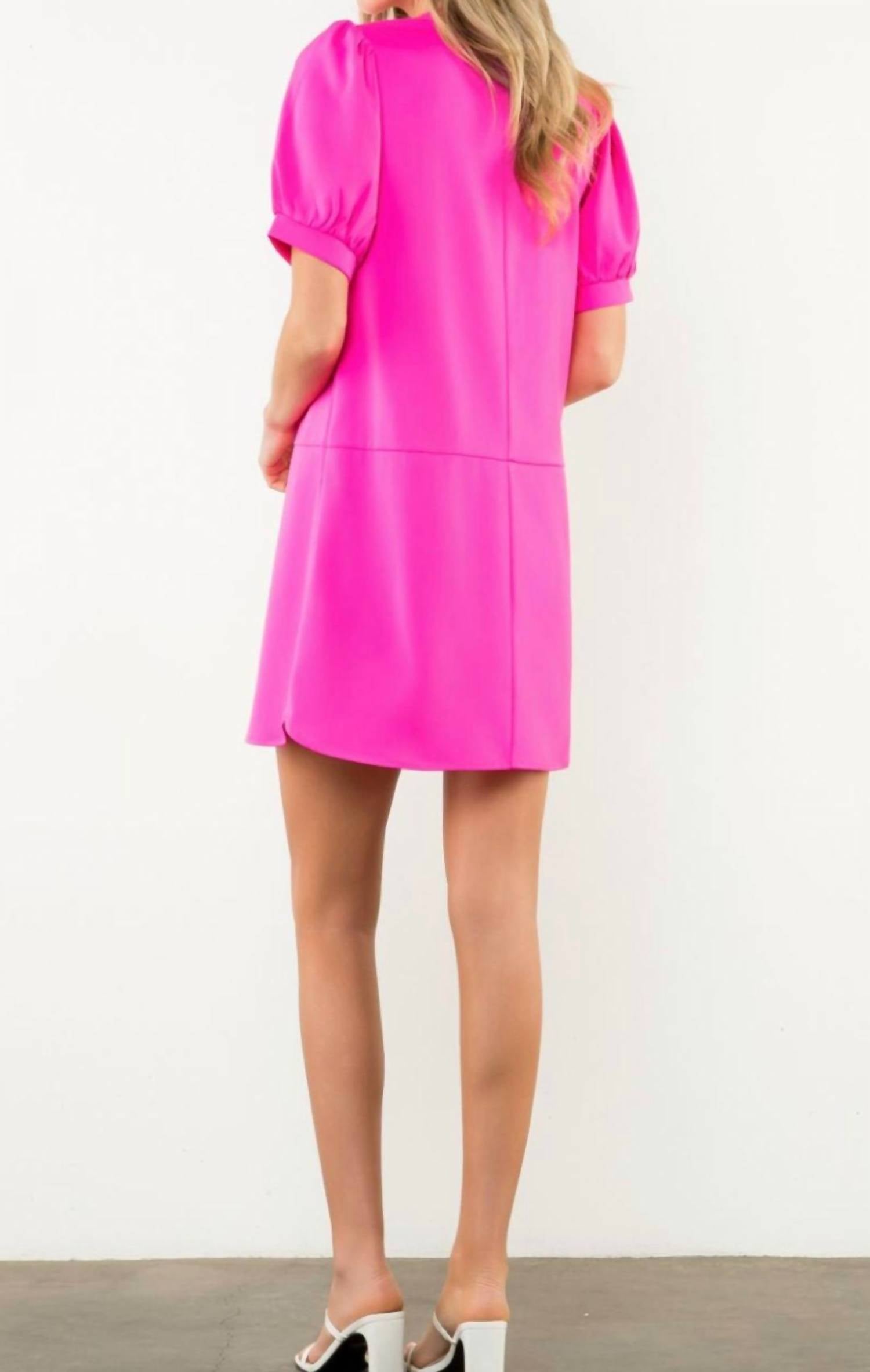 Thml - Short Sleeve V Neck Mini Dress