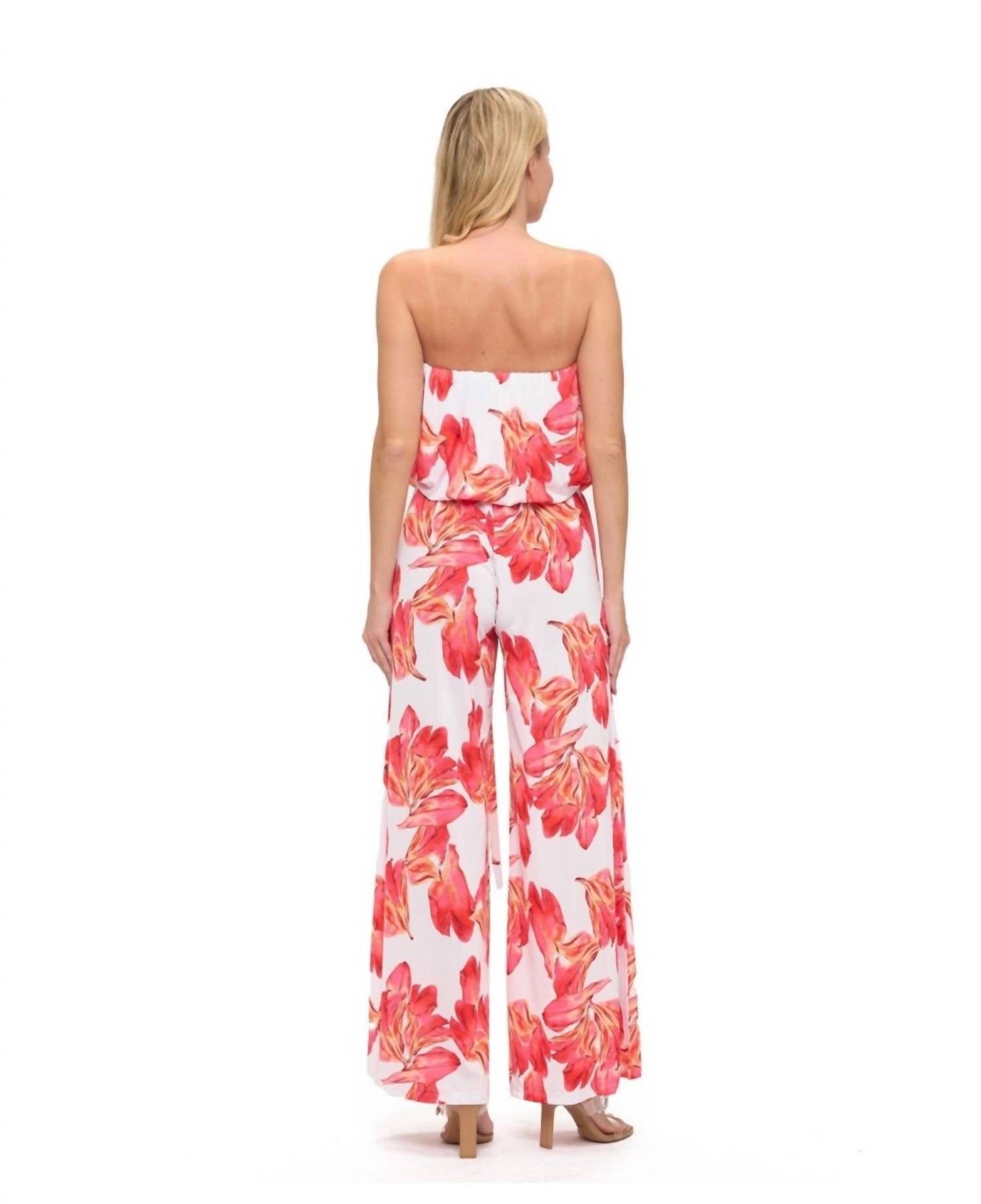 Ariella - Belted Tube Jumpsuit