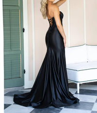 Rachel Allan - Stretch Satin Jersey Prom Dress