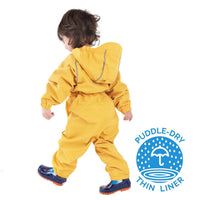 Jan & Jul Puddle Dry Rain Suit in yellow - kids' jacket - detail view