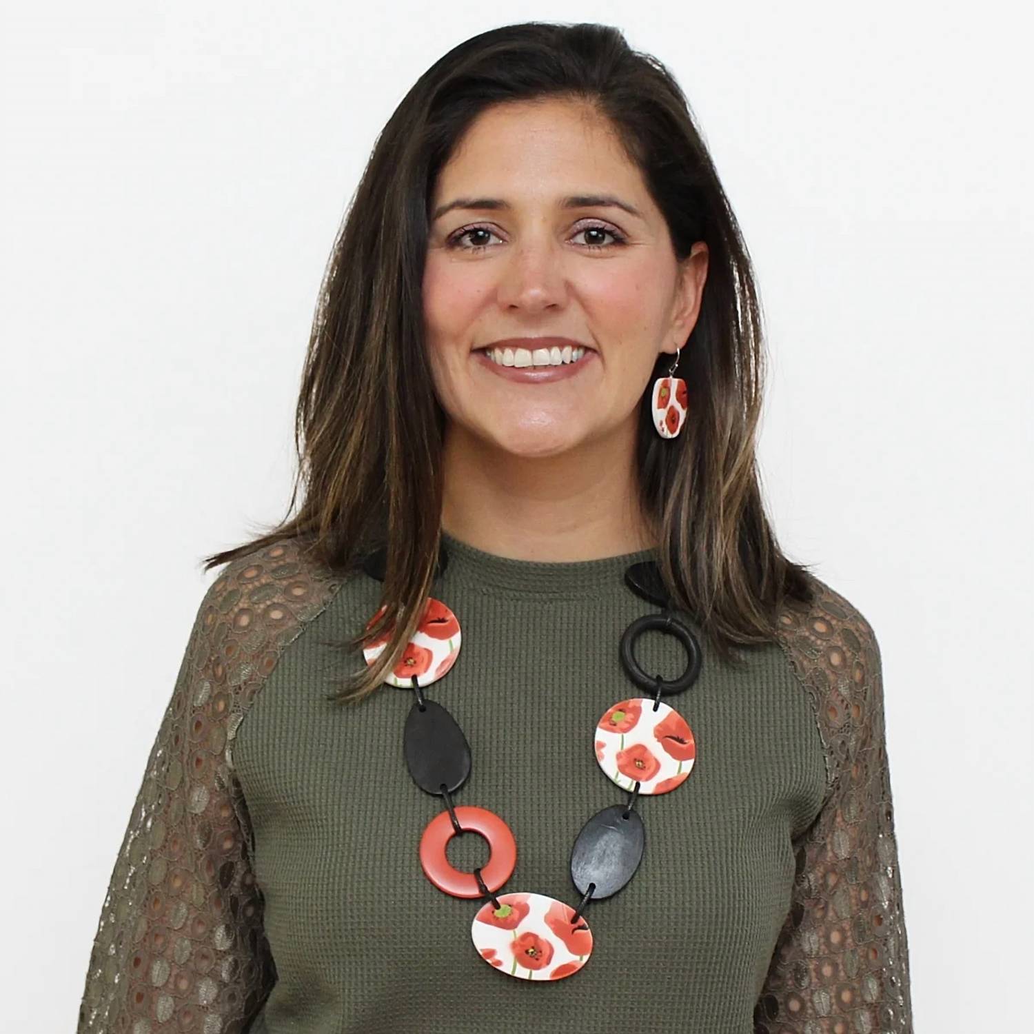 Sylca Designs - Women's Artful Poppies Gracie Necklace