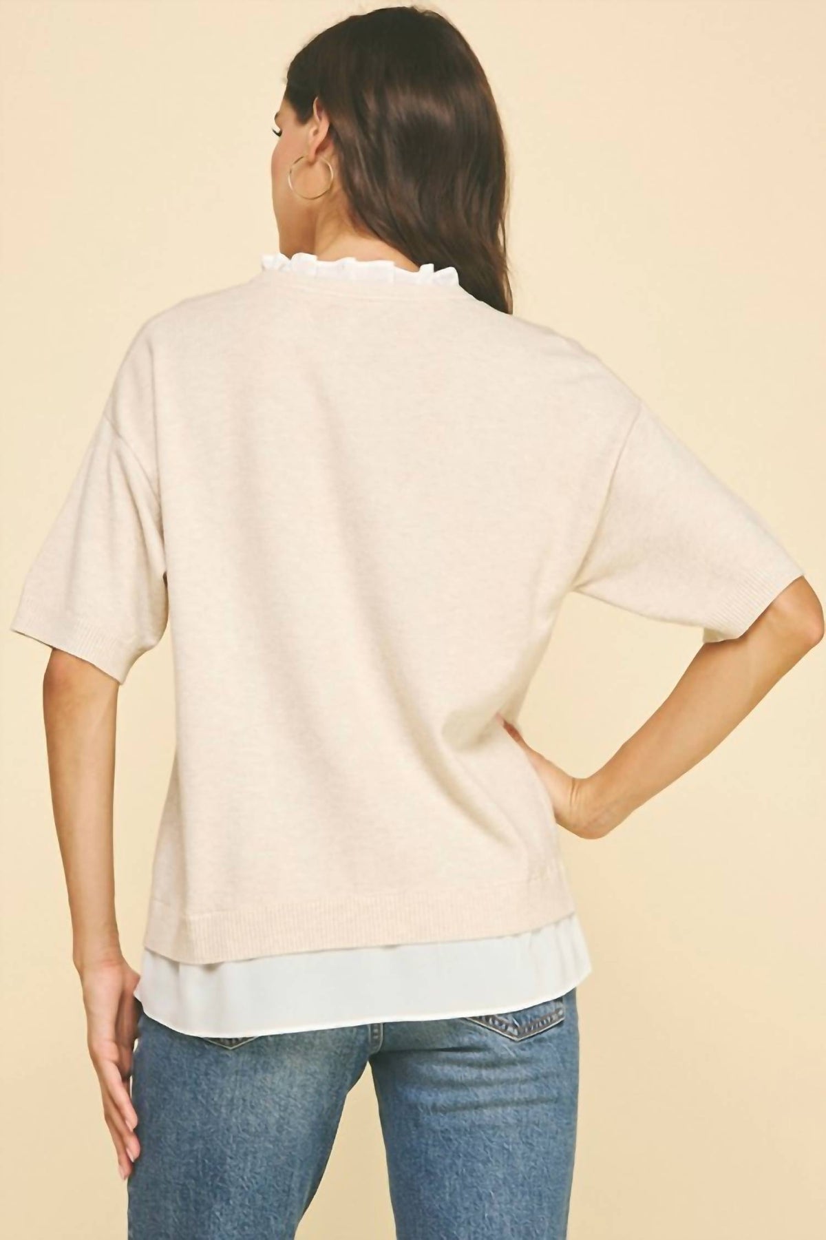 Pinch - Mixed Media Layered Knit Top