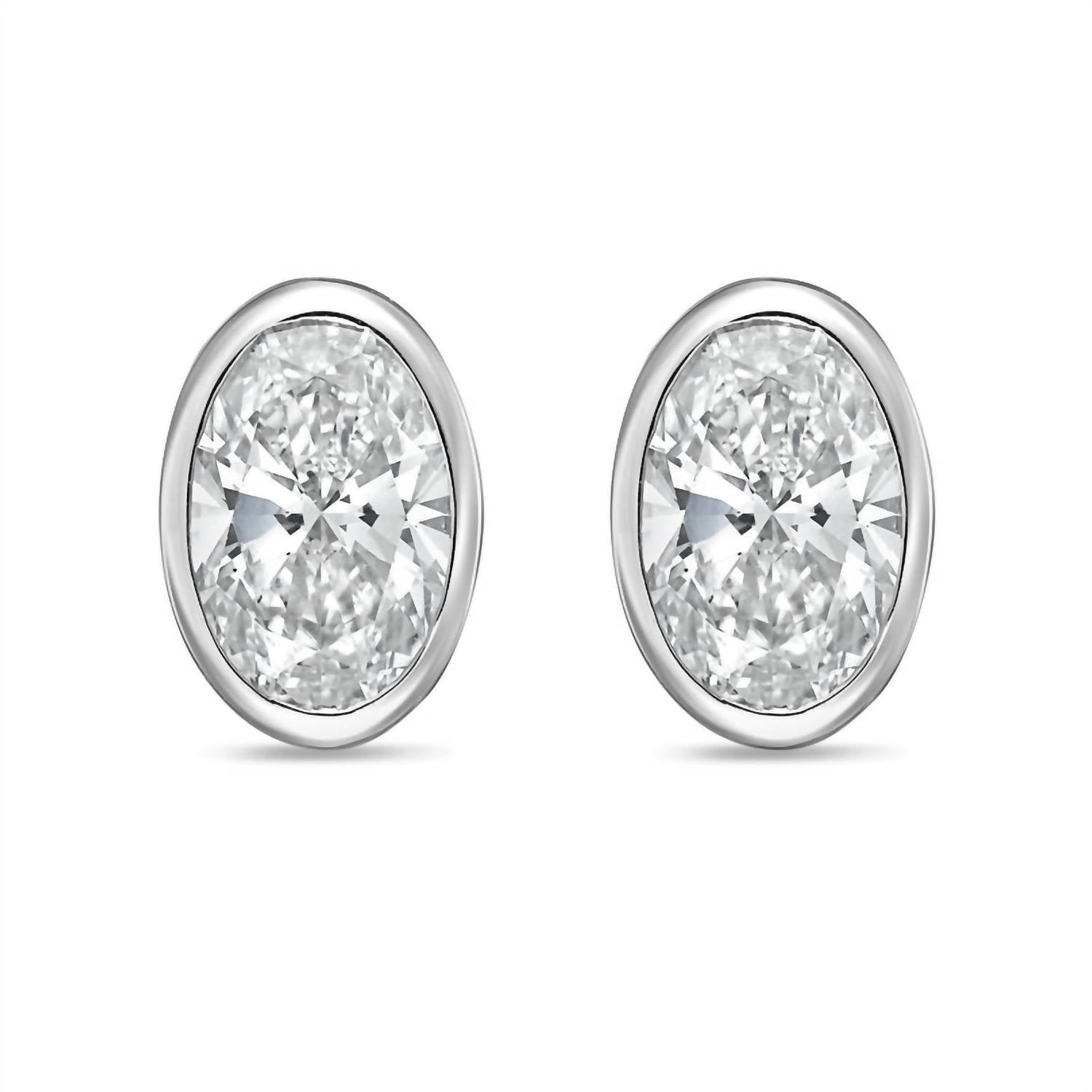 Diana M Jewels - Women's Oval Lab-grown Diamond Stud Earrings (8.00 Tcw) - Elegant Plus