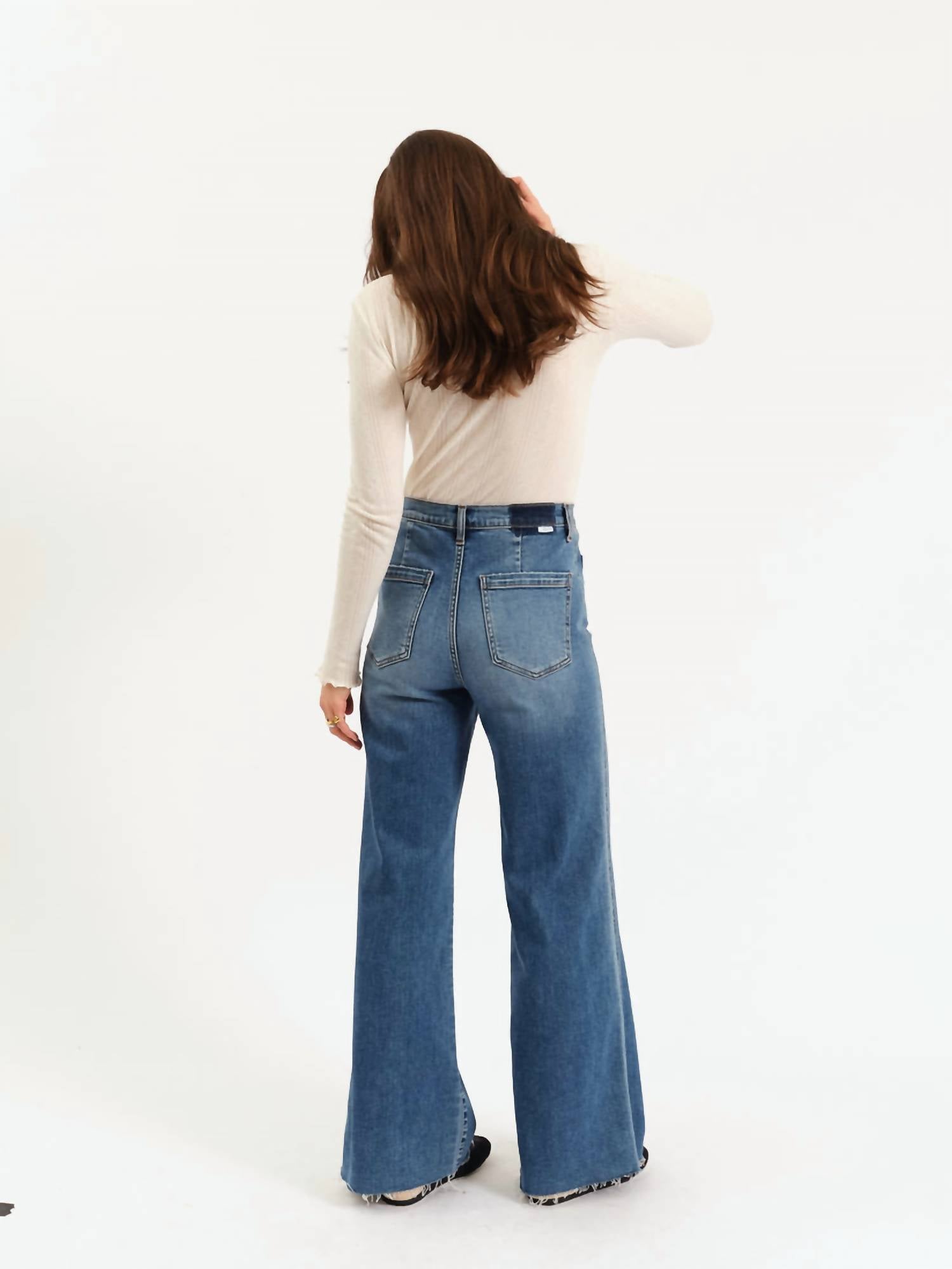 DAZE Far Out High Rise Wide Leg Jeans in vintage city - women's jeans - view 4