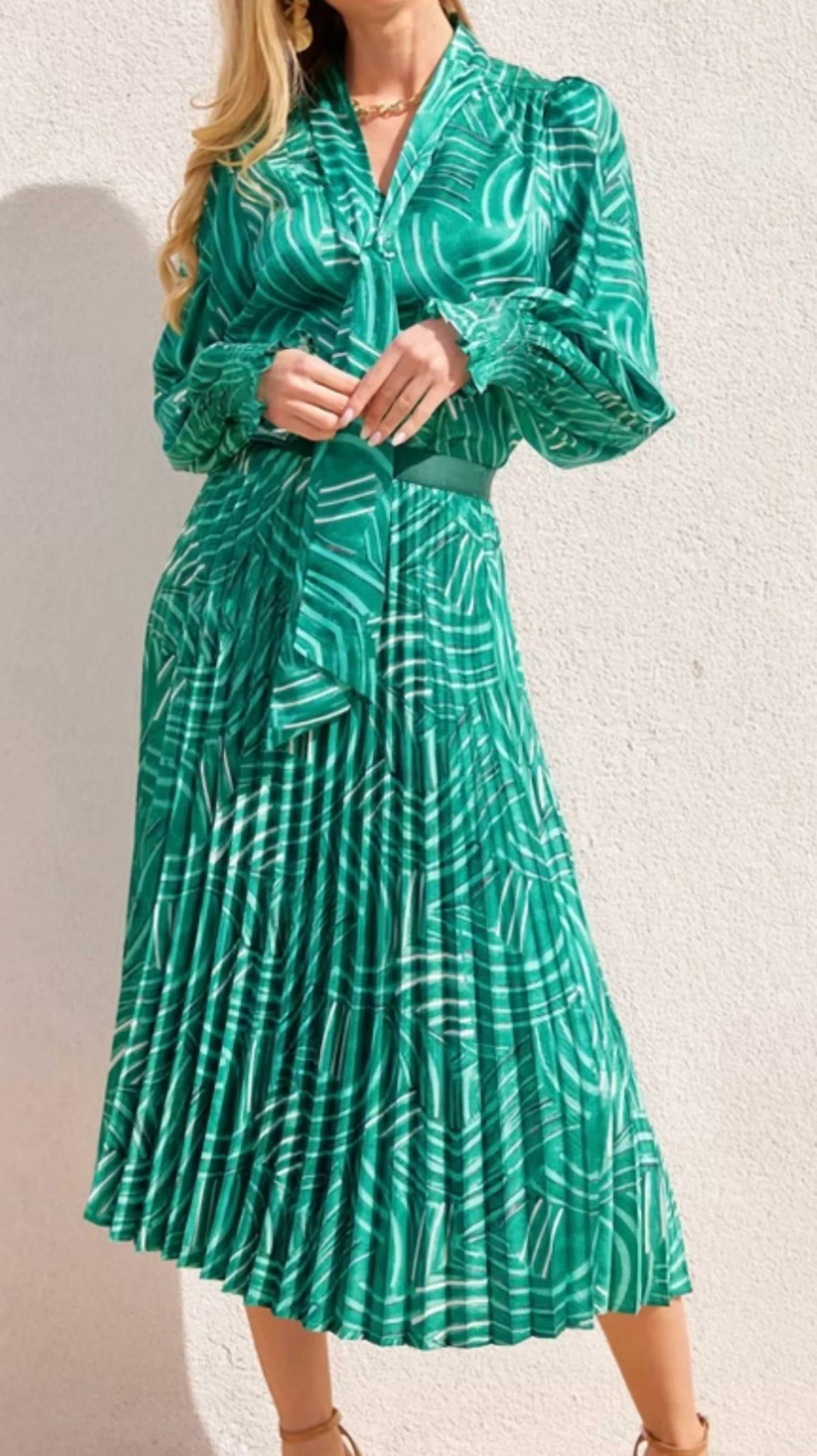 Jade - Pathways Pleated Skirt
