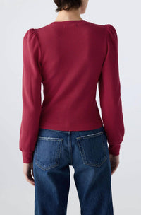 AMO Girly Thermal Top in pinot - women's long sleeve top - detail view