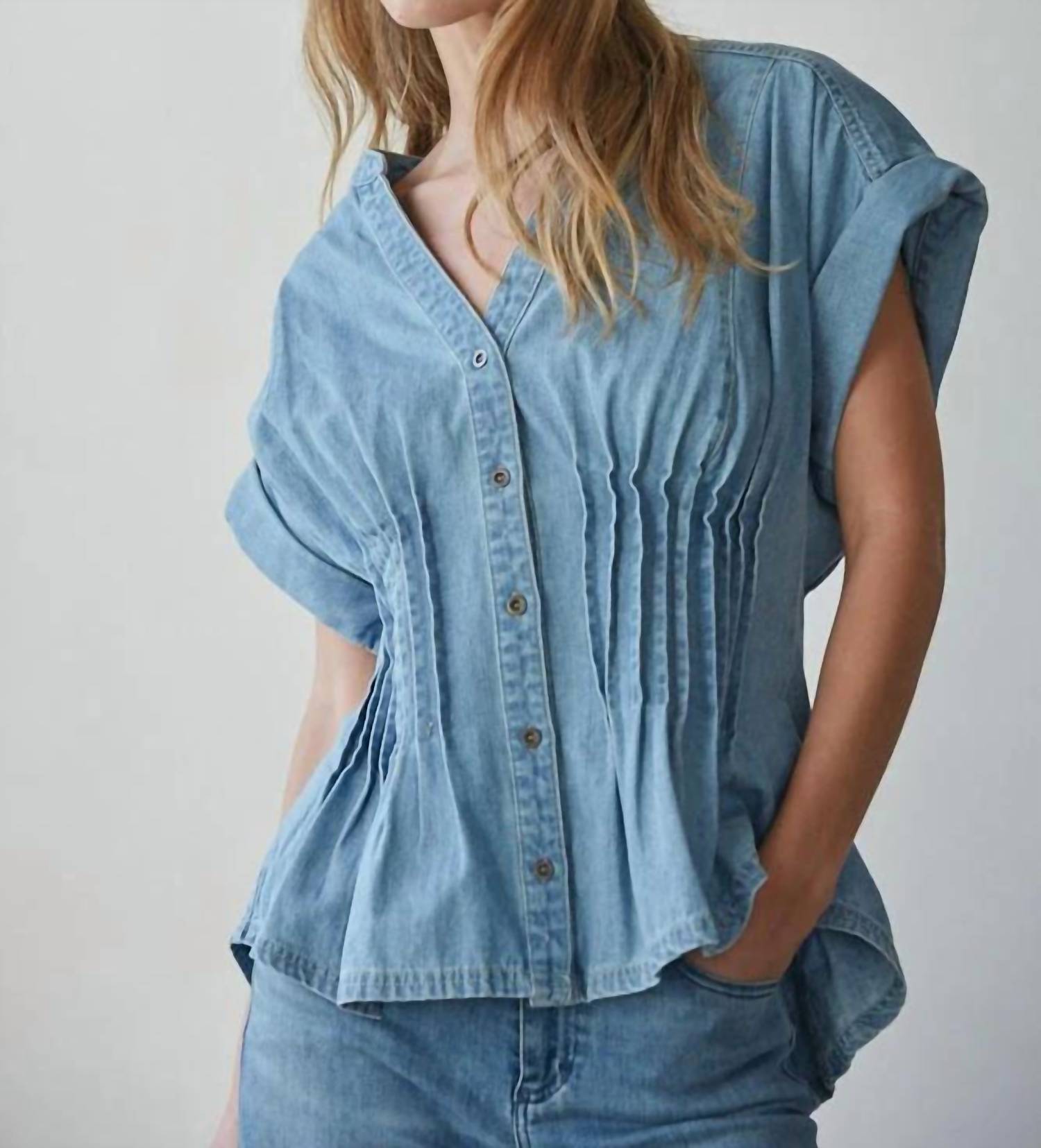 By Together - Monoco Peplum Denim Top