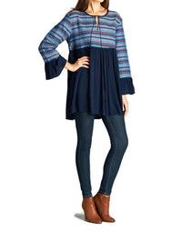 Velzera - Tapestry Geometric Mini Dress - Plus