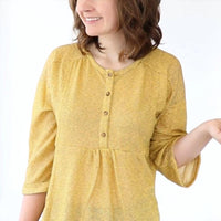 Very J - Long Sleeve Button Front Top