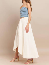 Wisteria Lane - Miley Linen Faux Wrap Maxi Skirt