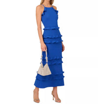 Aidan Mattox - Sleeveless Crepe Flounce Midi Dress