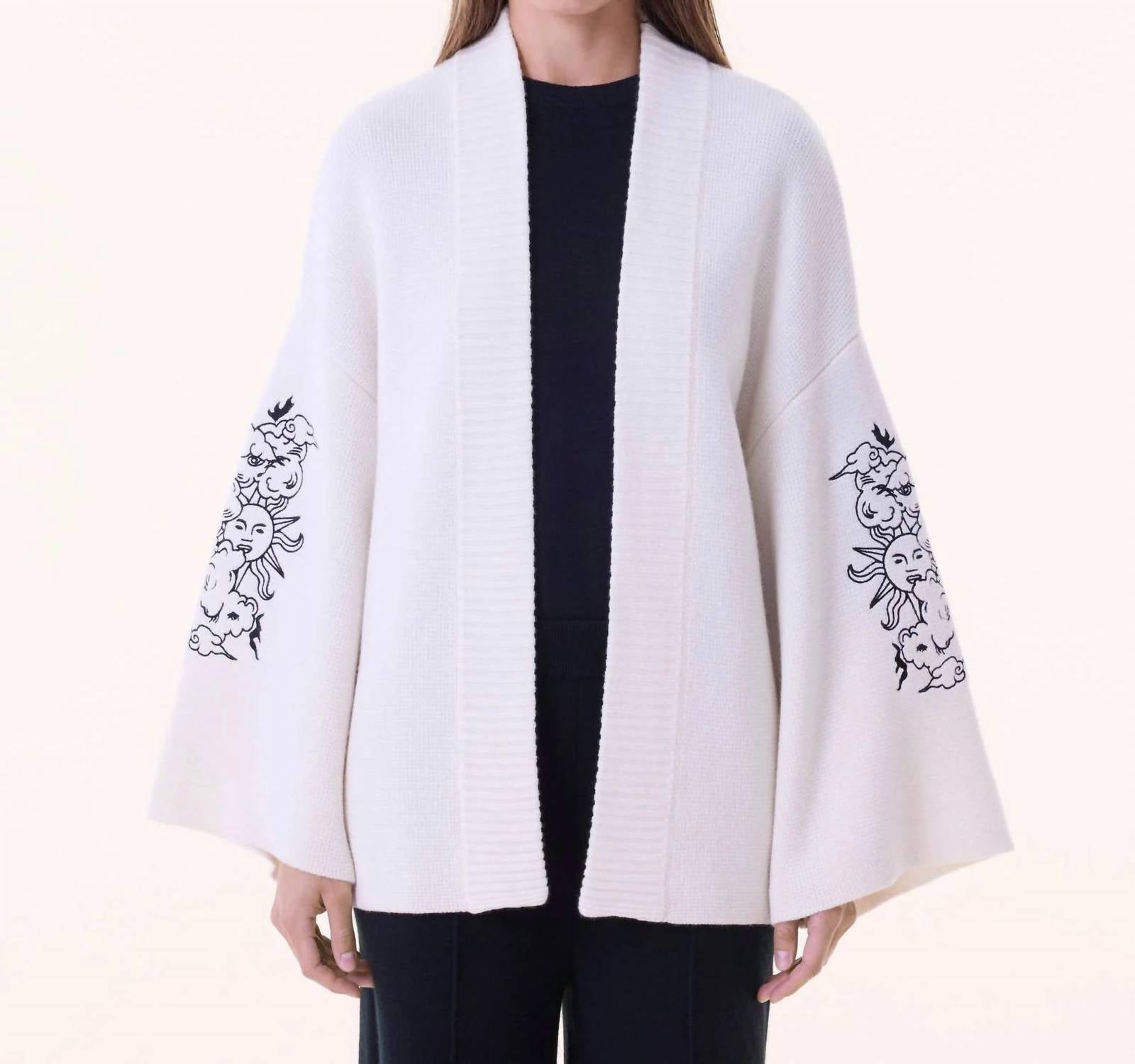 Kujten Kimastro Cashmere Cardigan in ivory - women's cardigan
