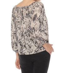 Joseph Ribkoff - Snakeskin Print Off-shoulder Top