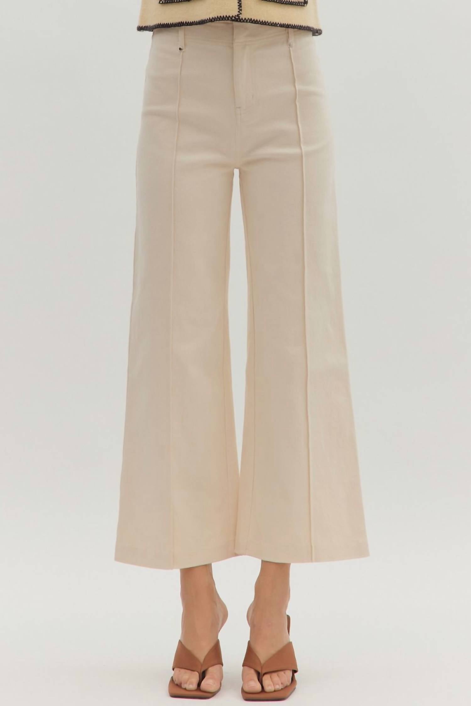 Entro - High Rise Wide Leg Trousers