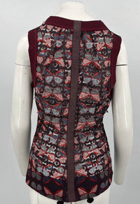 Byron Lars Women's Printed Paillette V-neck Zip Tank in multi blue - women's tank top - alternate view