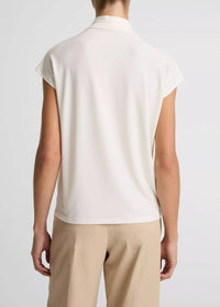 Vince - Twist-neck Matte Jersey Cap-sleeve Top