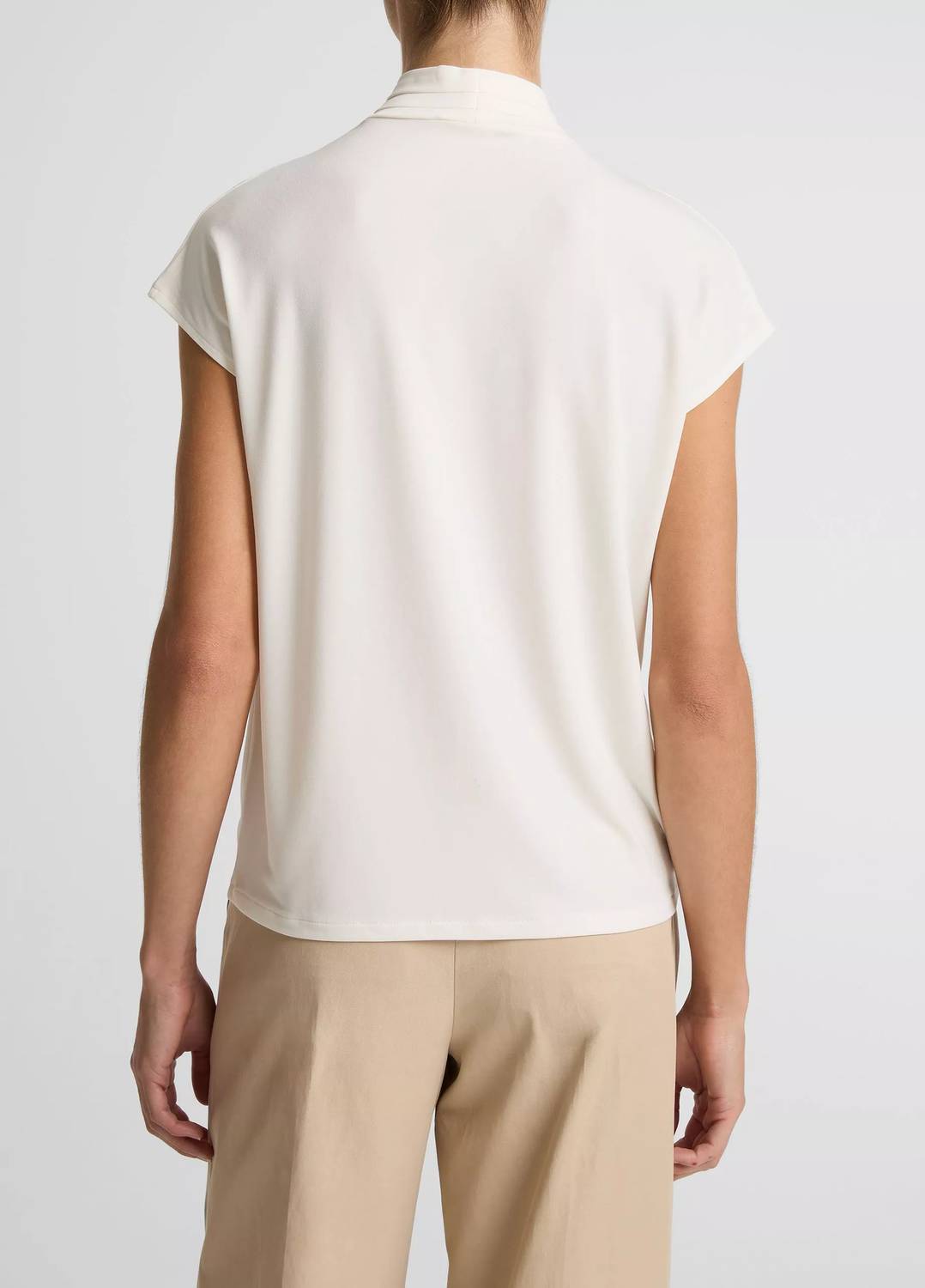 Vince - Twist-neck Matte Jersey Cap-sleeve Top
