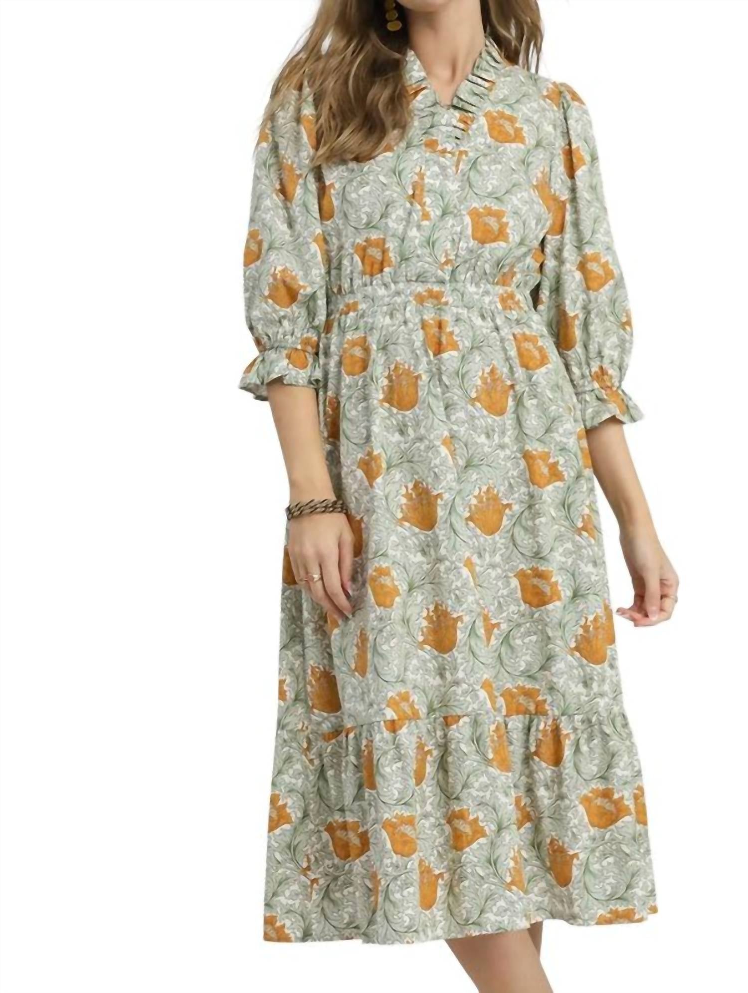 Umgee - Abstract Print Midi Dress