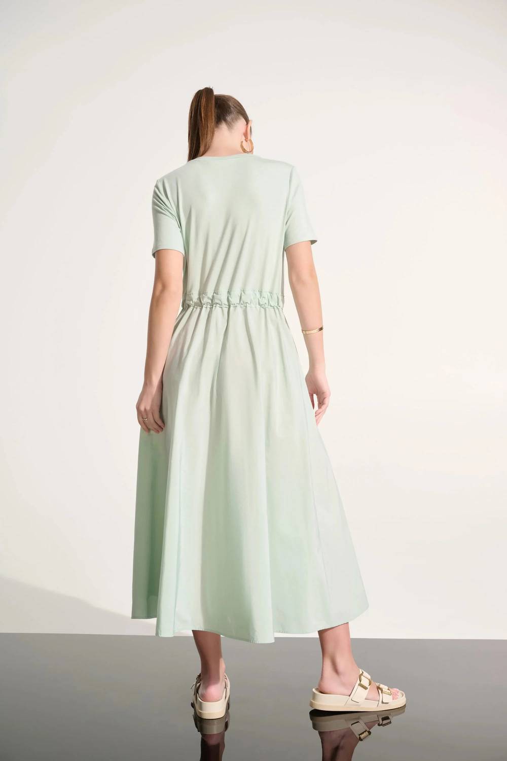 Joseph Ribkoff - Drawstring Waist Maxi Fit & Flare Dress
