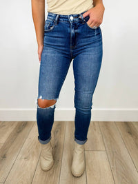 Risen - Molly Distressed High-rise Skinny Jeans