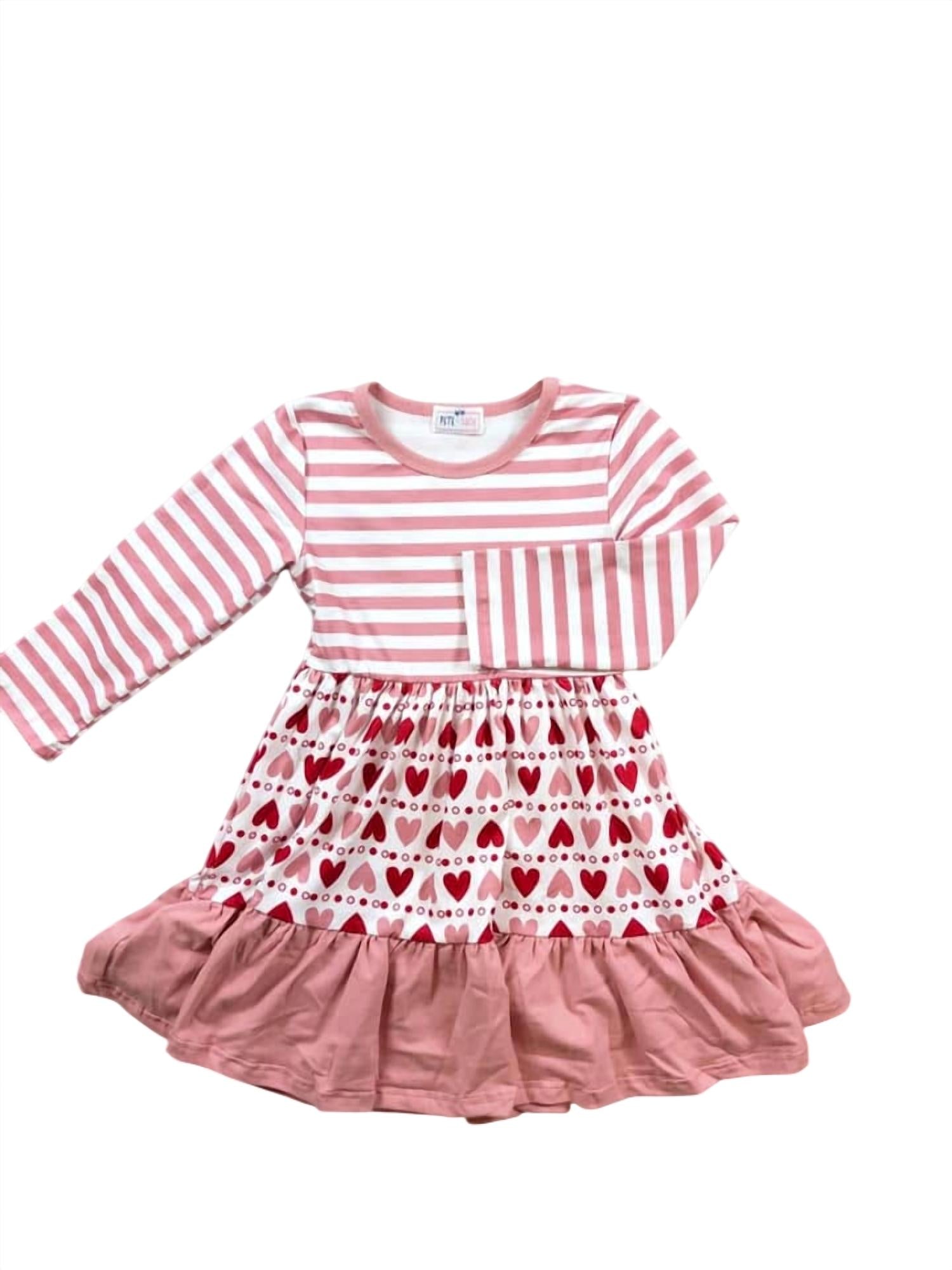Pete + Lucy - Girls Heart Striped Dress