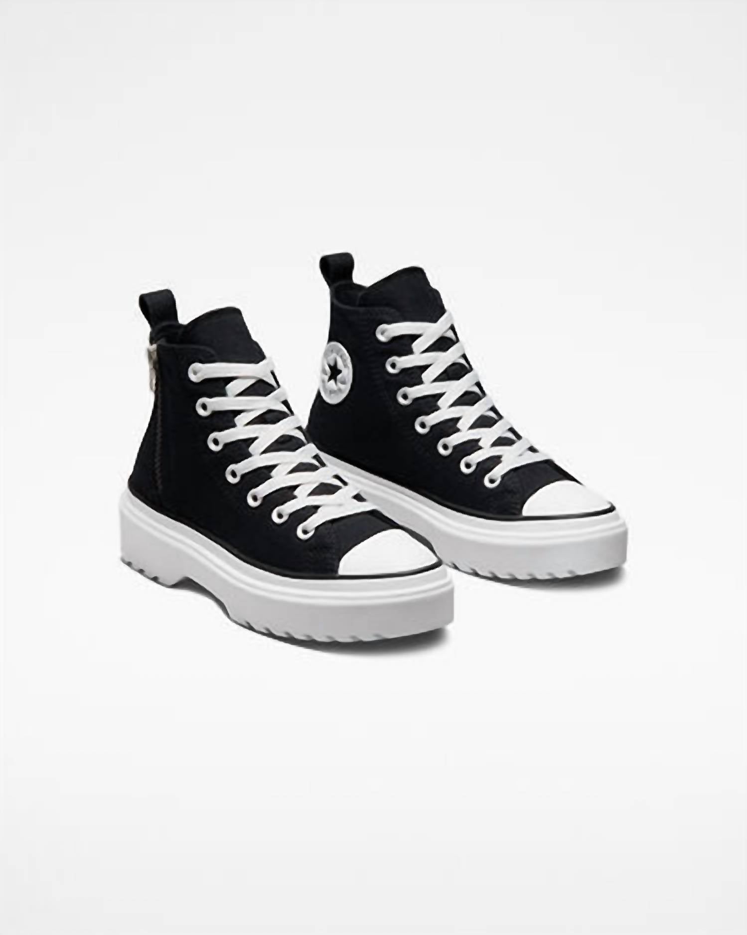 Converse Women's Chuck Taylor All Star Lugged High Top Shoe in black black white - women's sneaker
