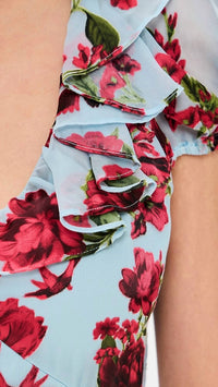 Alice + Olivia - Tara Ruffle Slip Midi Dress