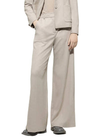 LUISA CERANO Flannel Wide-leg Pants in oyster - women's pants