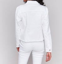 Charlie B - Twill Jean Jacket With Frayed Edges