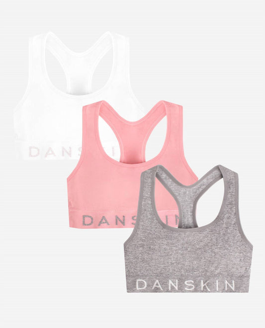 Danskin - Girls 3-pack Seamless Racerback Bra
