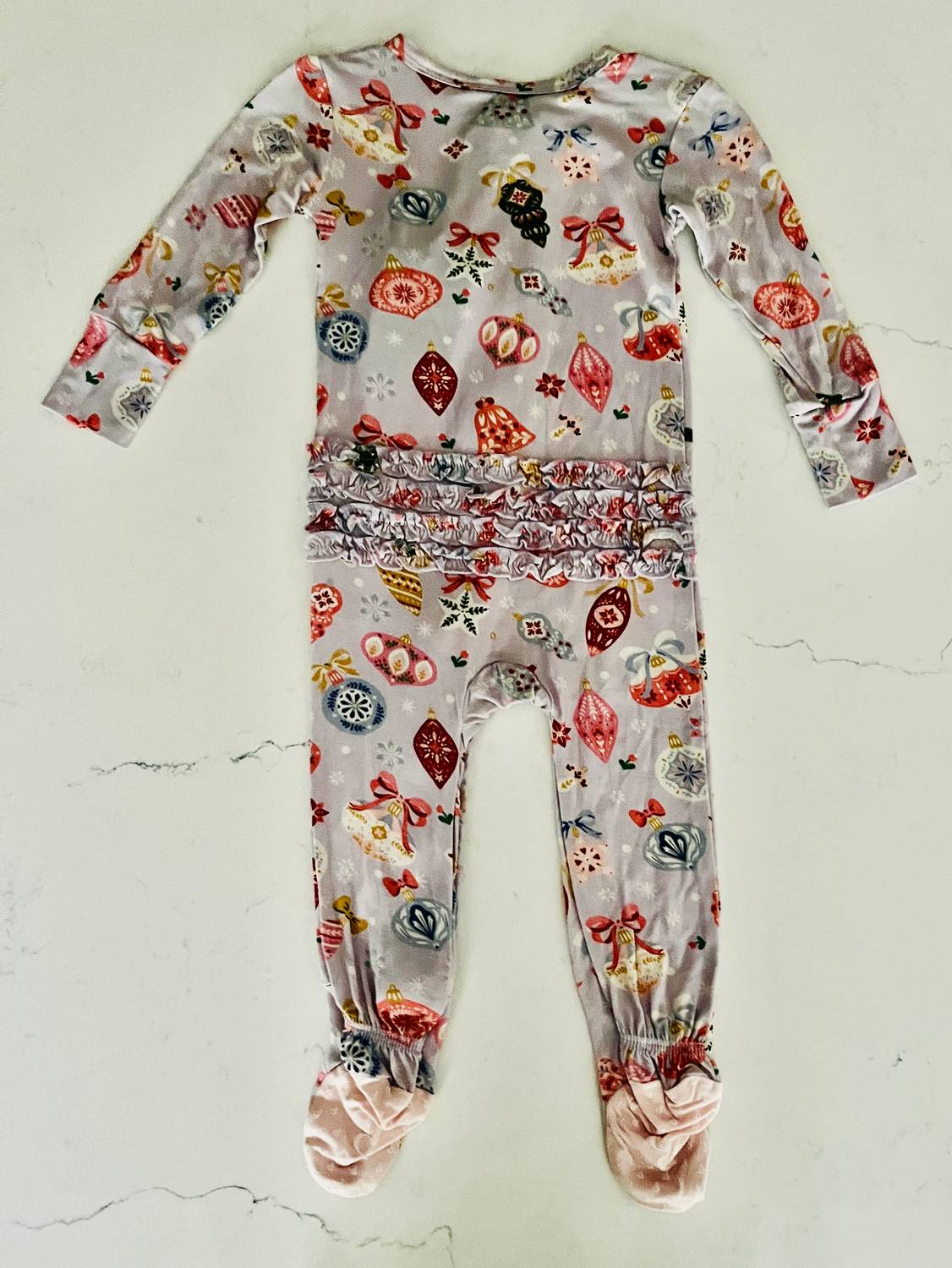 Posh Peanut - Baby Girls Holly Ruffled Zippered Footie