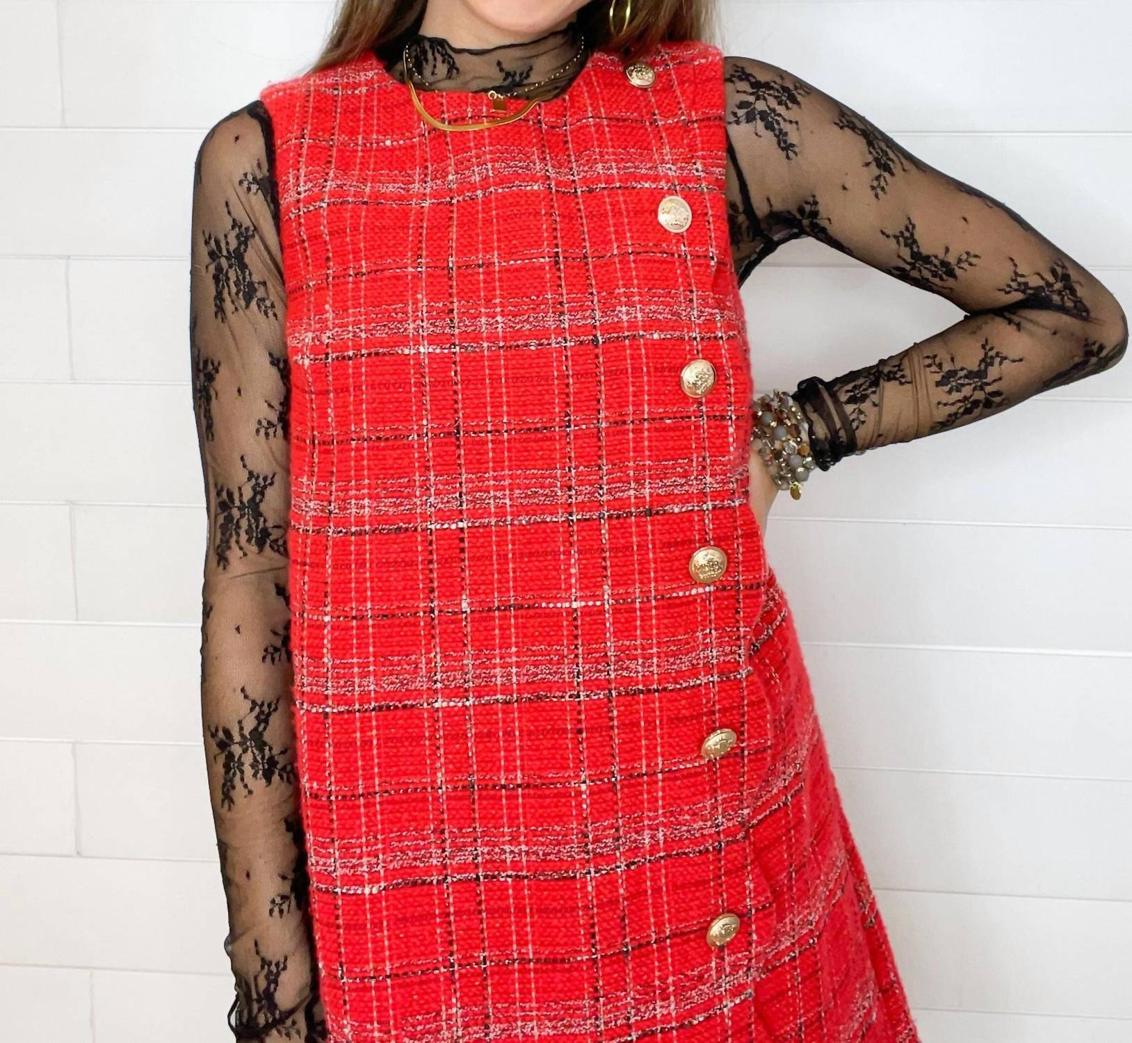 Entro - Women's Tweed Sleeveless Mini Dress
