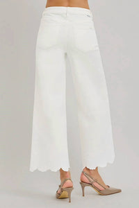 Risen - Francesca Embroidered High Rise Crop Jeans