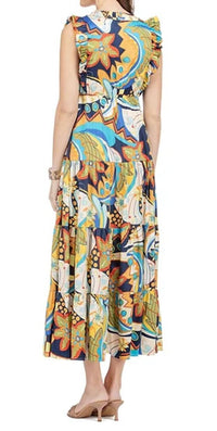 Jade Melody Tam - Ruched V-neck Maxi Dress