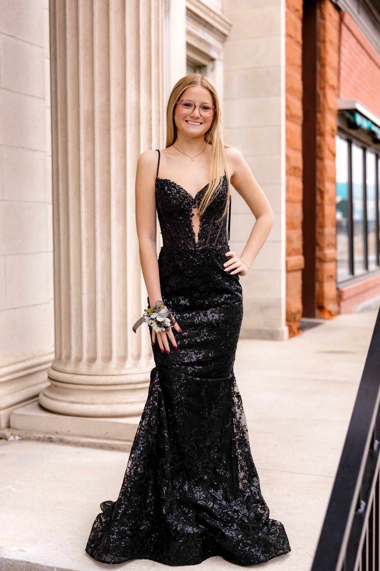 Sherri Hill - Lace And Sequin Mermaid Prom Dress