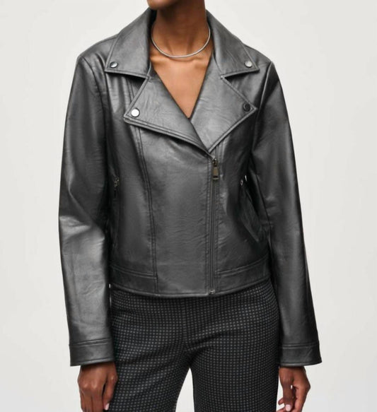 Joseph Ribkoff - Faux Leather Biker Jacket