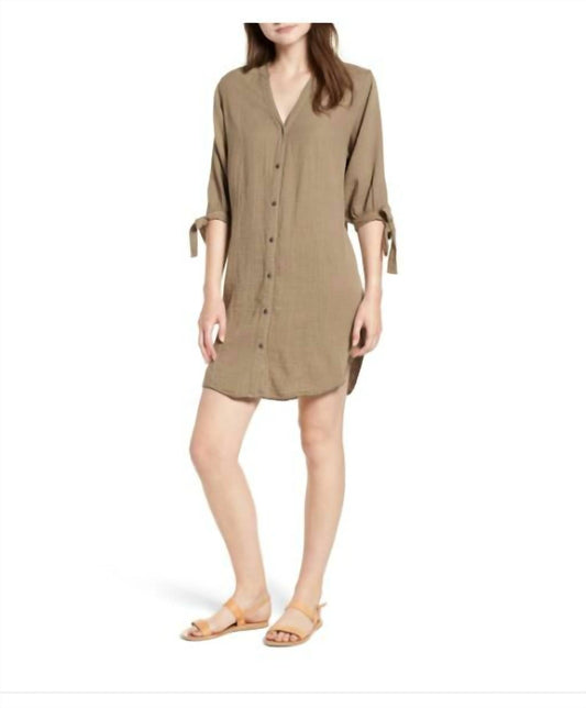 Splendid - Whipstitch Tie Sleeve Shirtdress