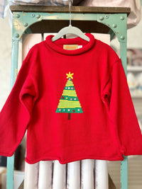 Claver by Acvisa Kids Roll Neck Sweater in christmas tree - kids' sweater