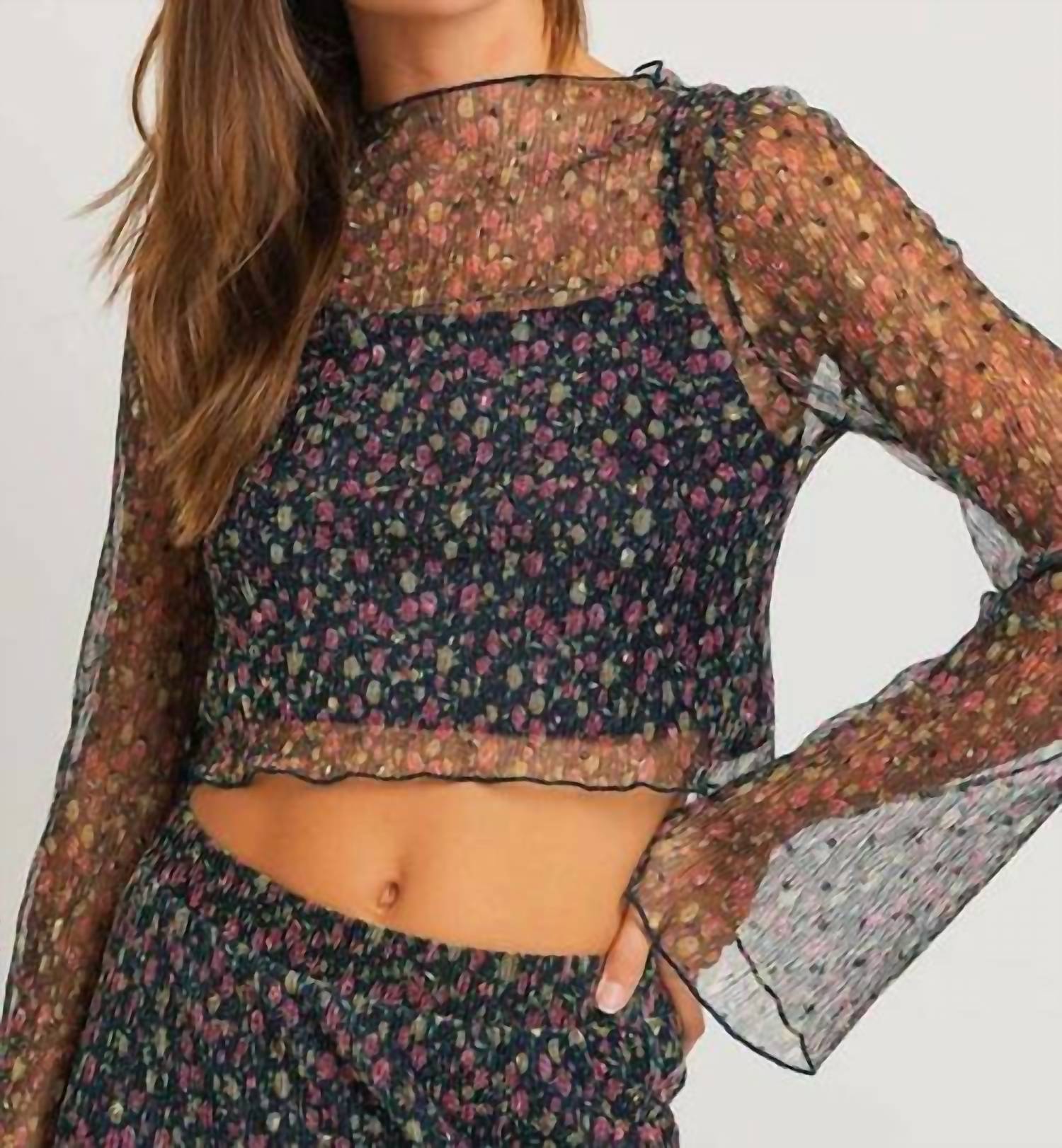 Le Lis - Long Sleeve Ditsy Print Top