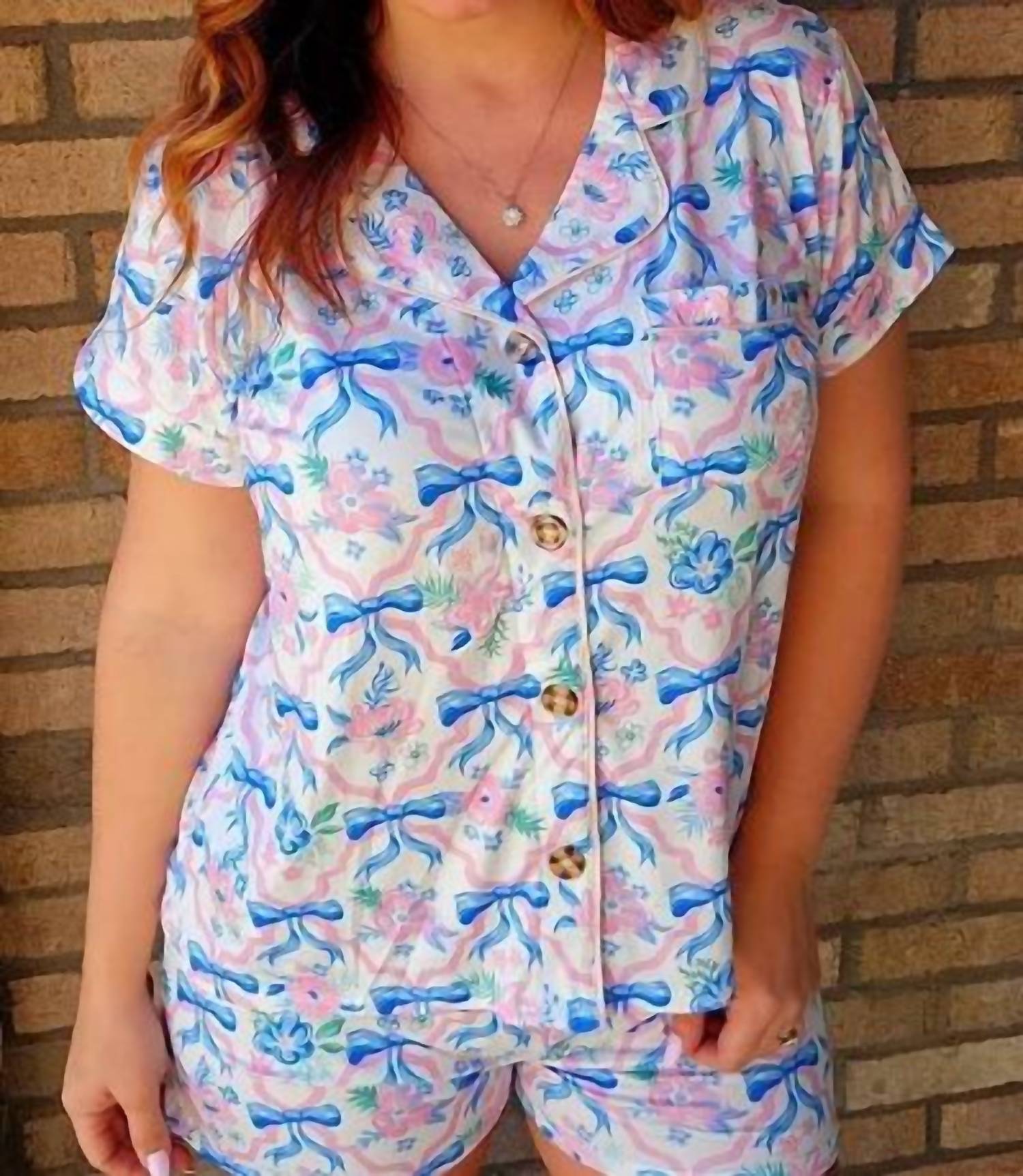 Simply Southern - Button Up Shirt & Shorts Pajama Set