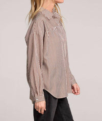 saltwater LUXE Isadora Long Sleeve Top in chocolate - women's shirt - alternate view